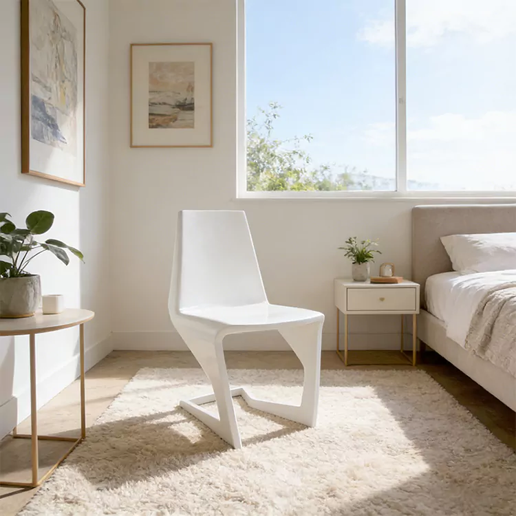 Modern Z Shaped Cantilever FRP Accent Chair