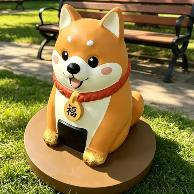 Fiberglass Fortune Dog Sculpture