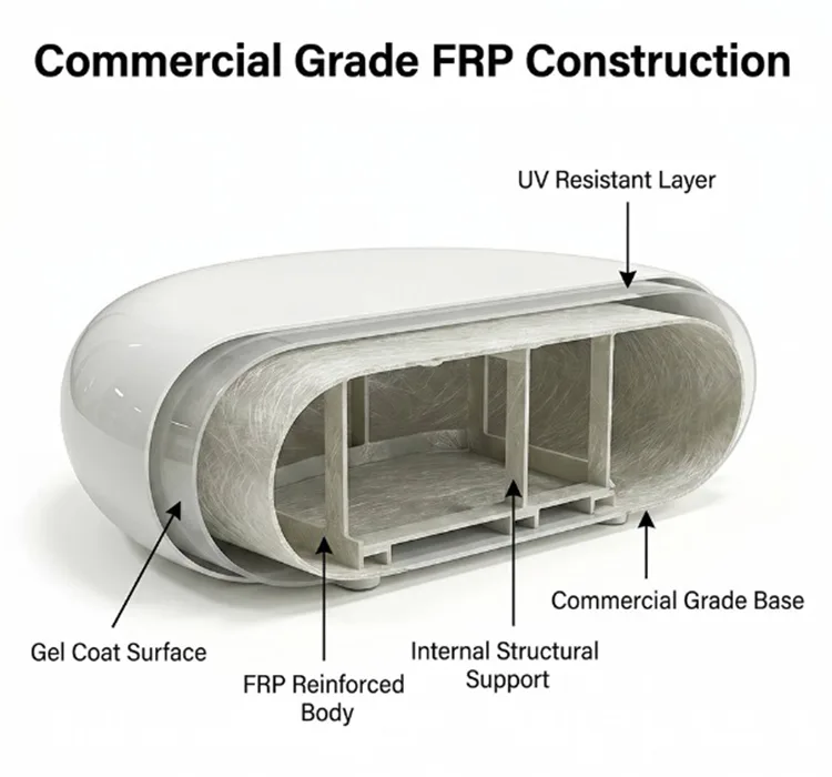 Commercial FRP Pebble Bench